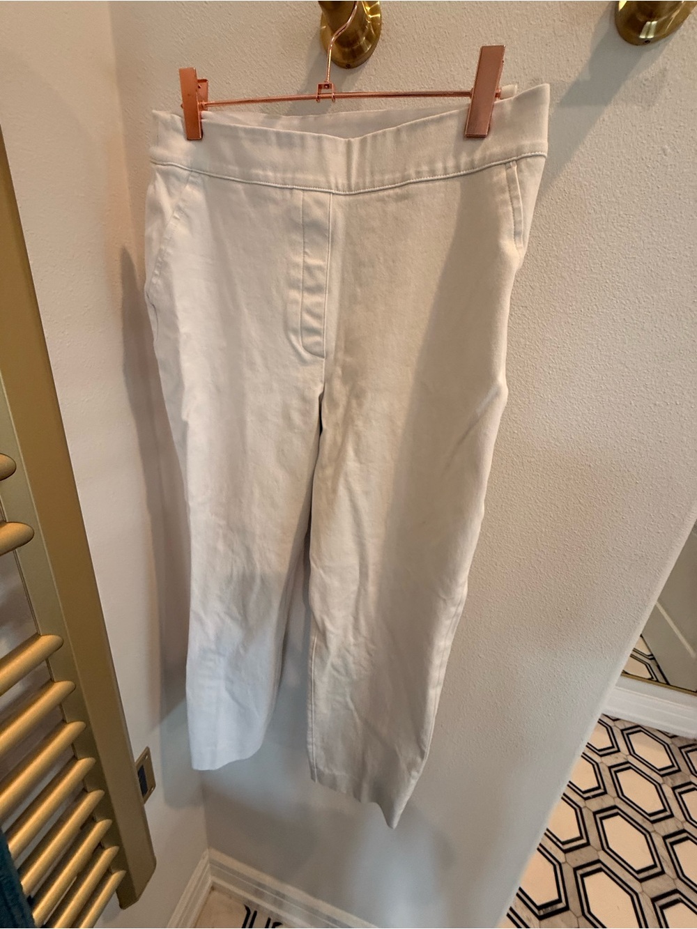 SPANX Off-White Straight-Leg Ponte Pants